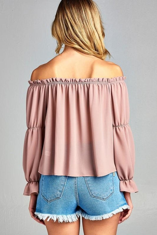 Womens Long Sleeve Off Shoulder Top