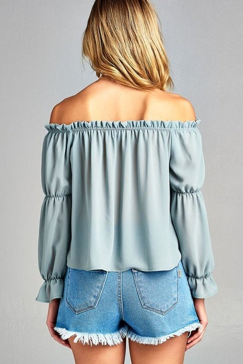Womens Long Sleeve Off Shoulder Top