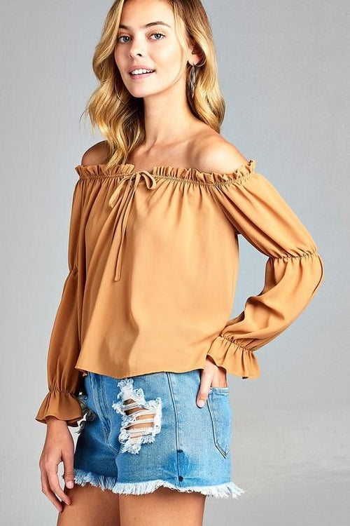 Womens Long Sleeve Off Shoulder Top
