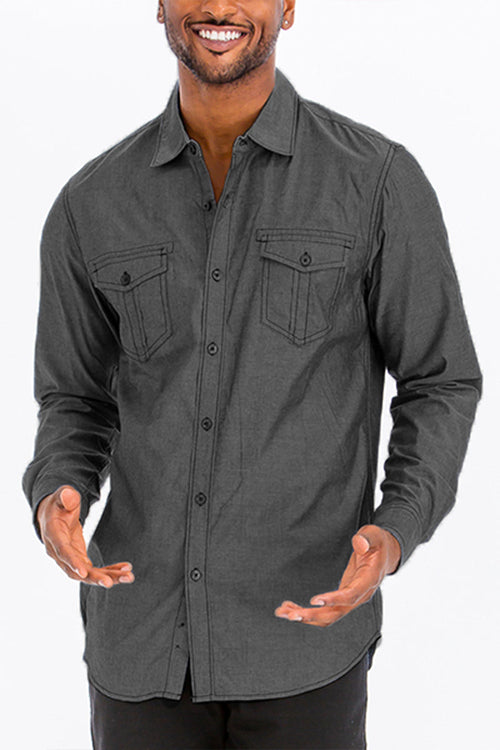 Jayden Outline Stitch Long Sleeve Shirt