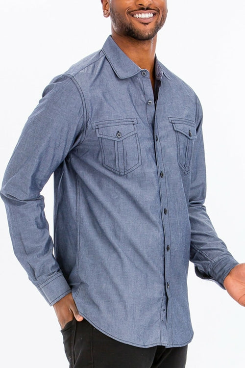 Jayden Outline Stitch Long Sleeve Shirt