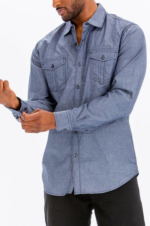 Jayden Outline Stitch Long Sleeve Shirt