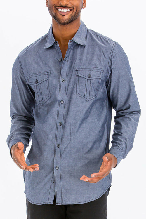 Jayden Outline Stitch Long Sleeve Shirt