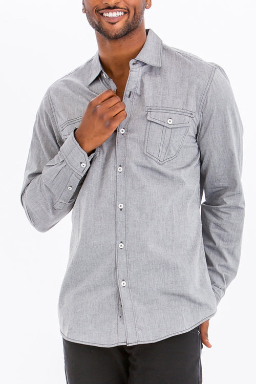 Jayden Outline Stitch Long Sleeve Shirt