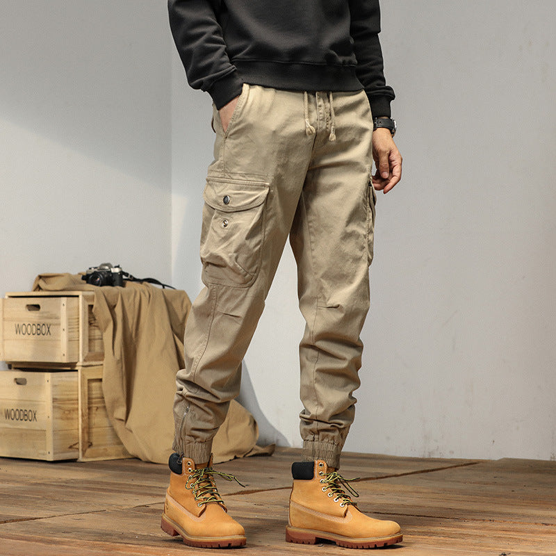 Men's Slim Fit Cuffed Cargo Trousers