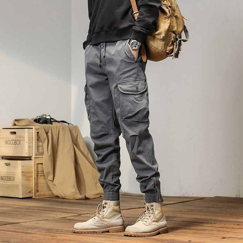 Men's Slim Fit Cuffed Cargo Trousers
