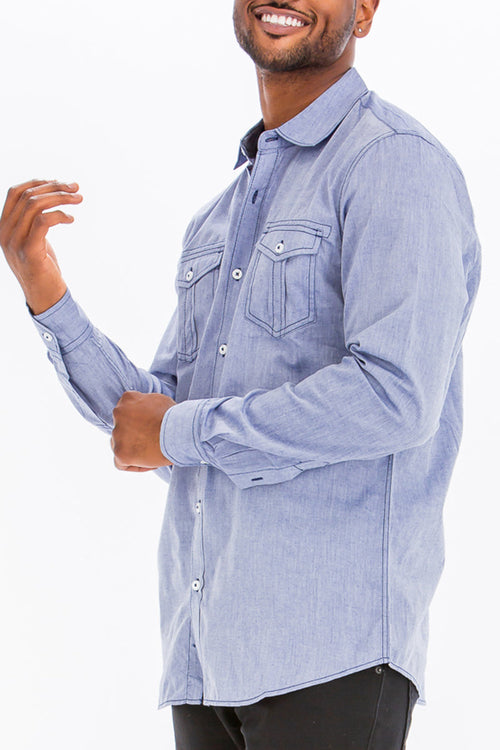 Jayden Outline Stitch Long Sleeve Shirt