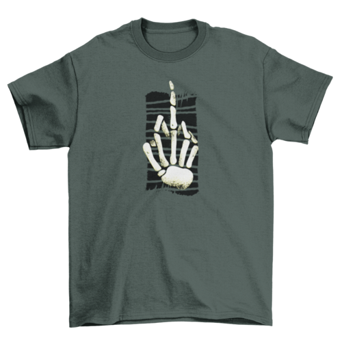 Skeleton Middle Finger Tshirt