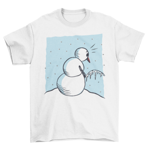 Snowman Peeing Funny Tshirt