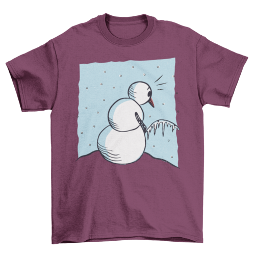 Snowman Peeing Funny Tshirt