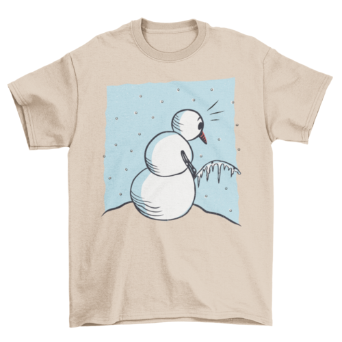 Snowman Peeing Funny Tshirt