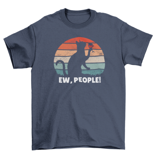 Drinking cat sunset t-shirt