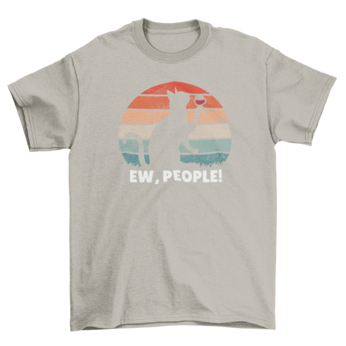 Drinking cat sunset t-shirt