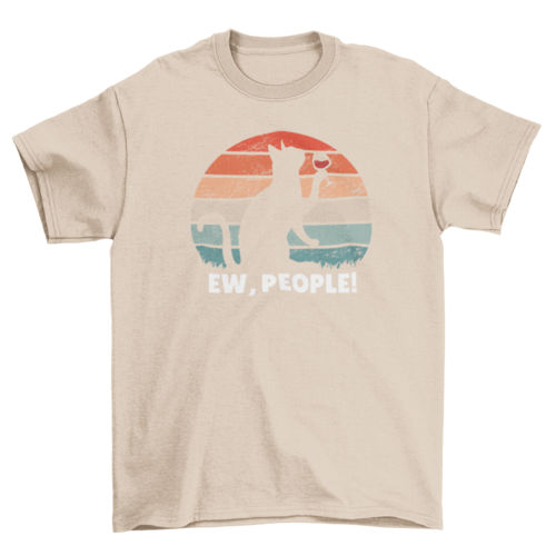 Drinking cat sunset t-shirt