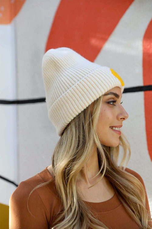 Smiley Face Ribbed Beanie π