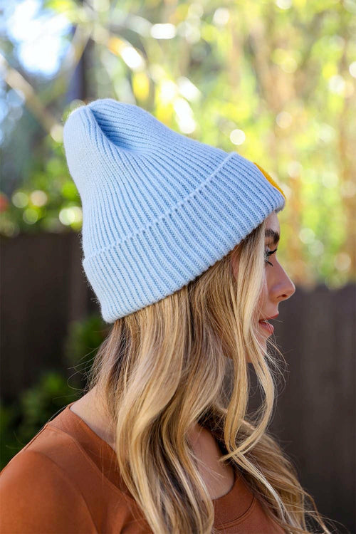 Smiley Face Ribbed Beanie π