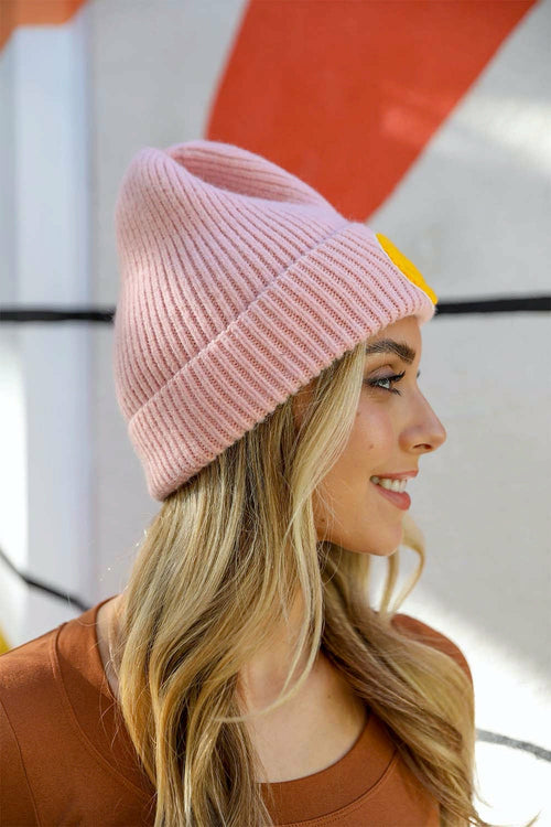 Smiley Face Ribbed Beanie π