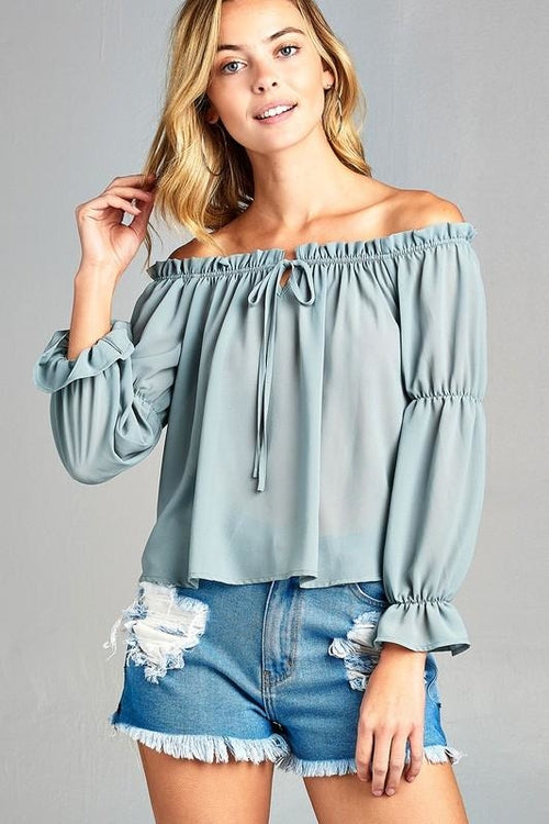 Womens Long Sleeve Off Shoulder Top