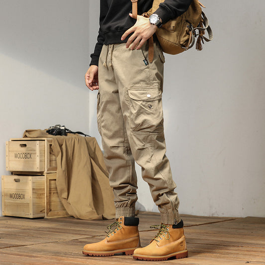Men's Slim Fit Cuffed Cargo Trousers