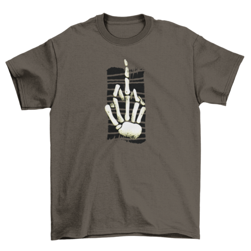Skeleton Middle Finger Tshirt