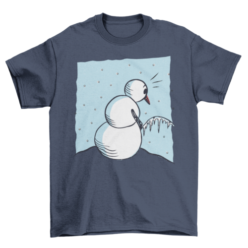 Snowman Peeing Funny Tshirt