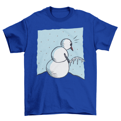 Snowman Peeing Funny Tshirt