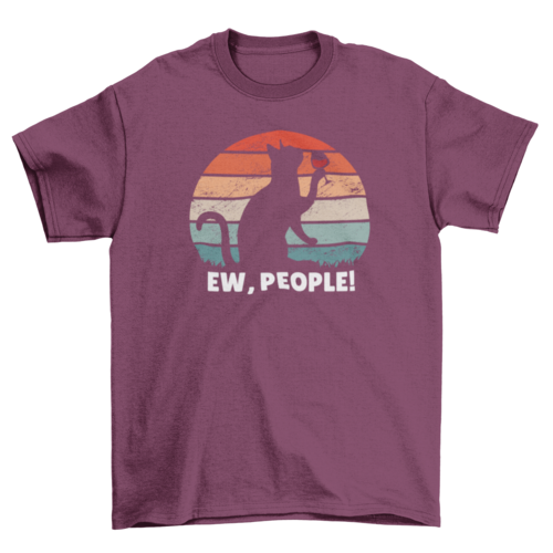 Drinking cat sunset t-shirt