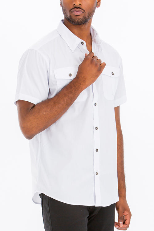 Two Pocket Button Down Shirt (White)